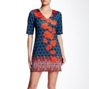 Plenty Dresses Tracy Reese Juana Dress Floral V Neck Size 4 NEW